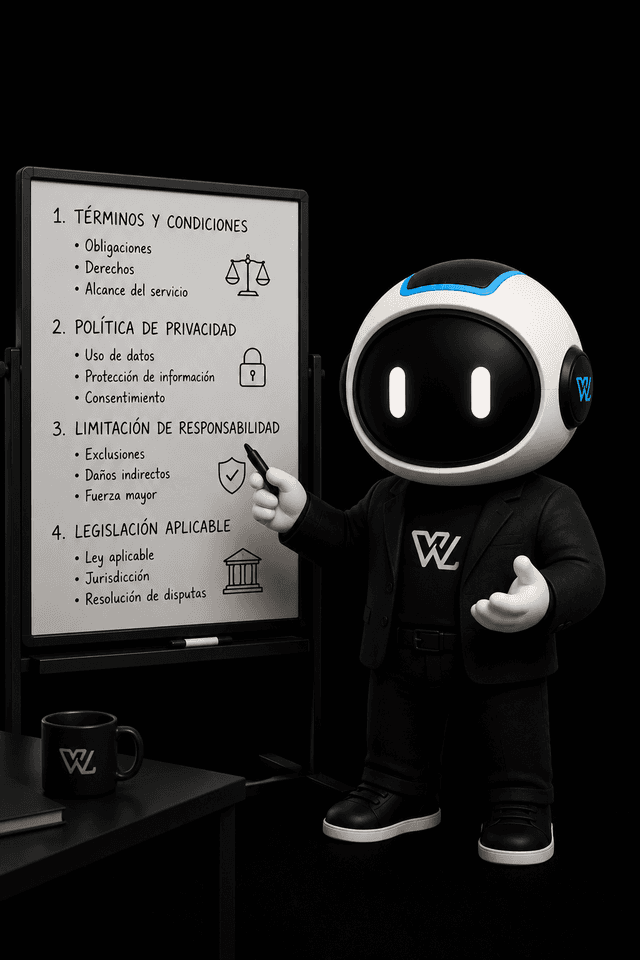 WhatsBot explicando los términos legales